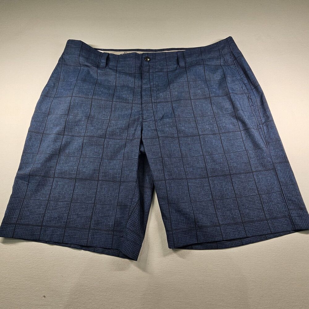Callaway Golf Blue Plaid Lightweight Casual Mens Shorts 38 Stretch Dry Wicking